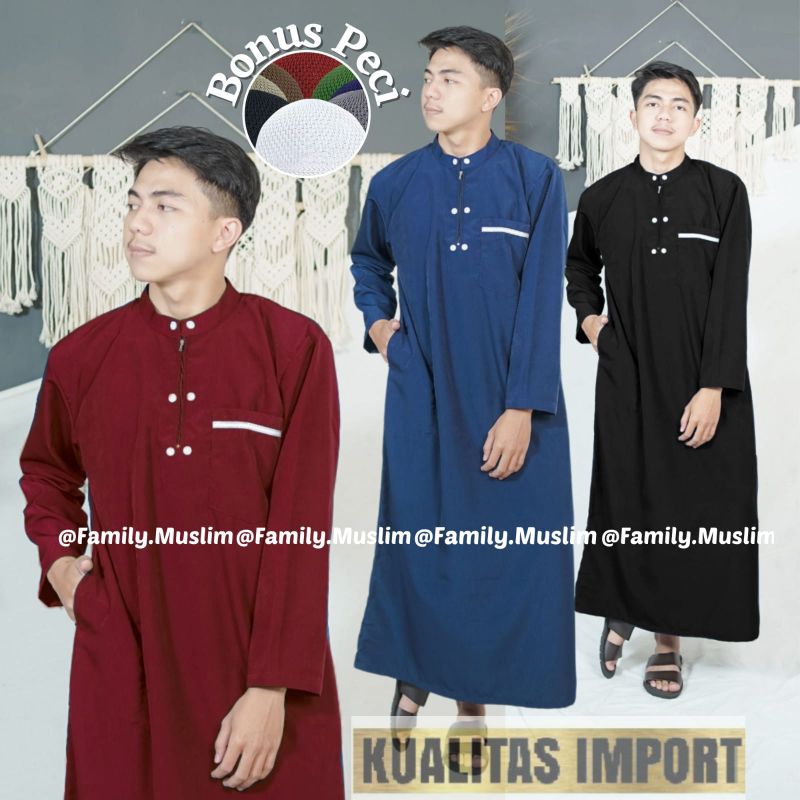 gamis laki laki ORIGINAL ukuran S M L XL XXL XXXL JUMBOjubah remaja dan dewasa BAHAN ADEM  LEMBUT/gamis al harby