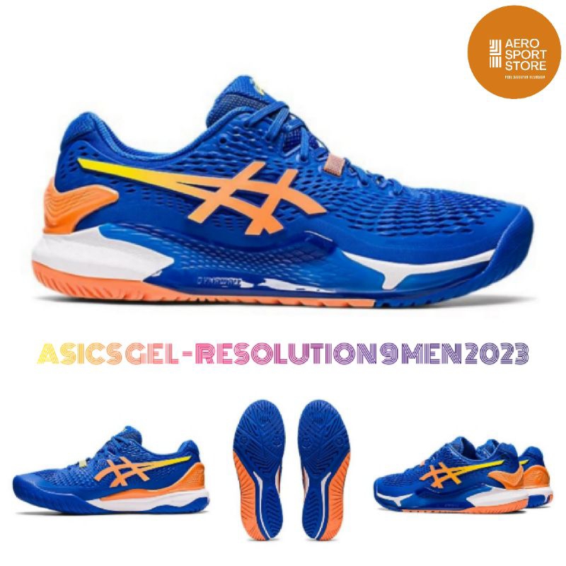 [ SEPATU TENIS LAPANGAN ASICS GEL - RESOLUTION 9 MEN 2023 / SUN PEACH ]