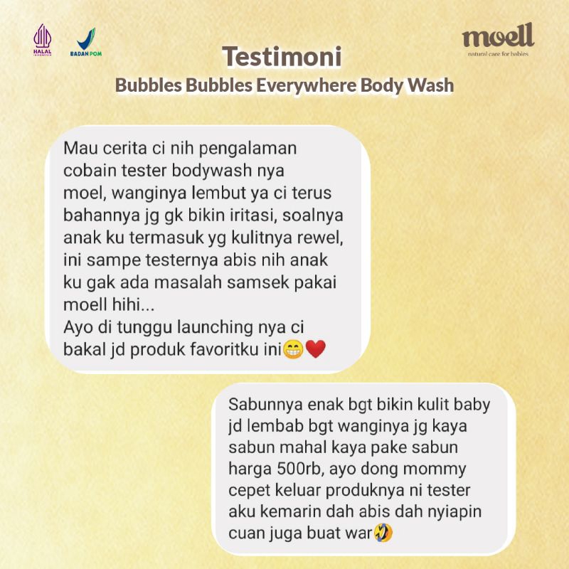 Moell Sabun Mandi Bayi | Bubbles Bubbles Everywhare Body Wash | Natural