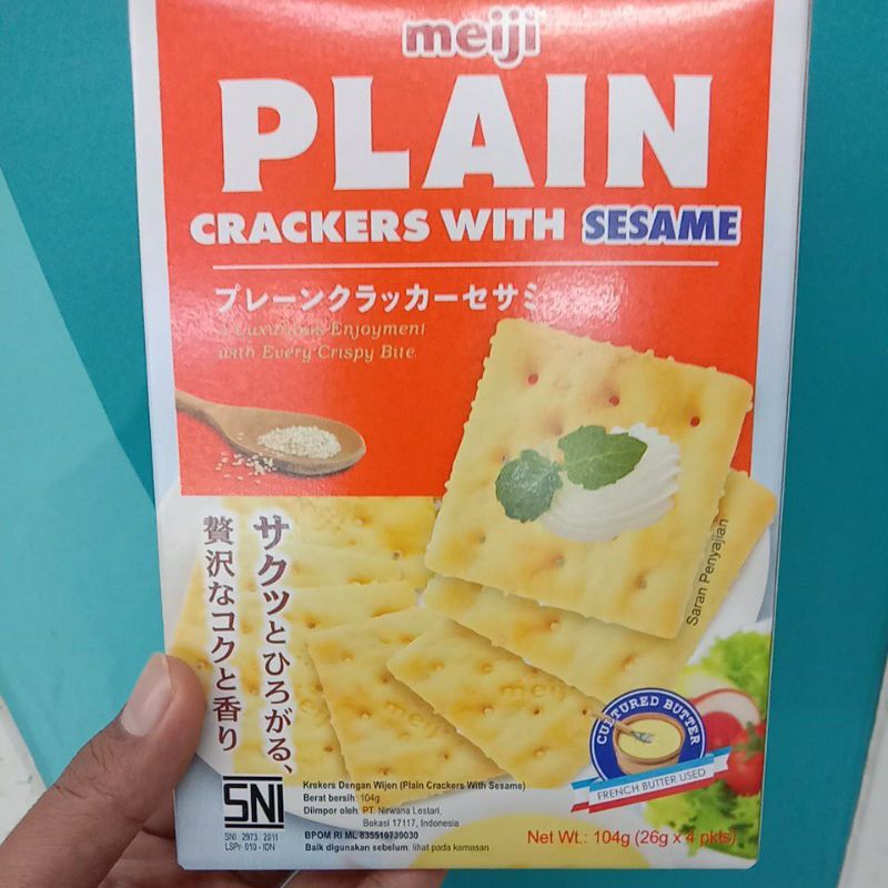 

meiji plain cracker with sesame 104gr