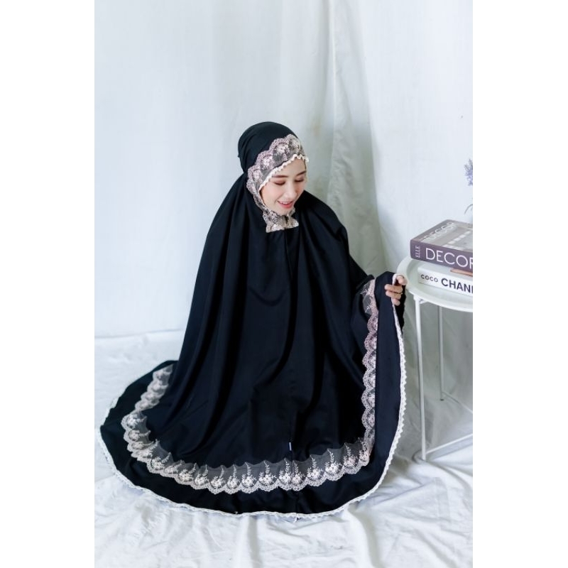 Mukena Dewasa Katun Mewah Traveling NAZWA Renda 2 Layer