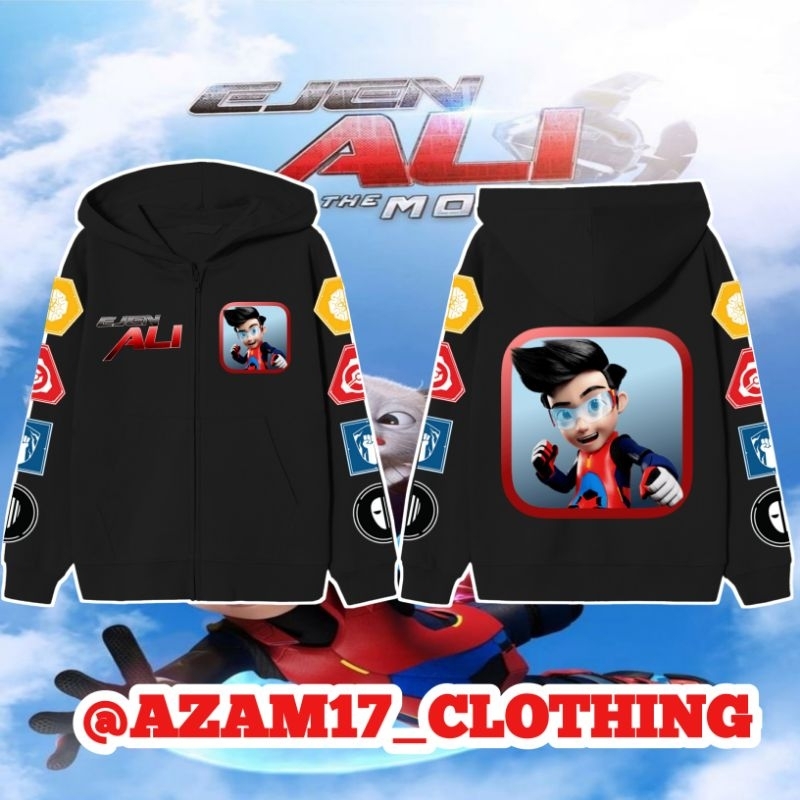 Jaket Zipper Hoodie Anak Ejen Ali Element Ejen Ali Film Animasi Ejen Ali Pakaian Anak Laki laki Pere