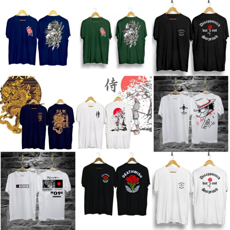 PAKET HEMAT KAOS SAMURAI ISI 5 PCS/KAOS DISTRO SAMURAI/KAOS SAMURAI