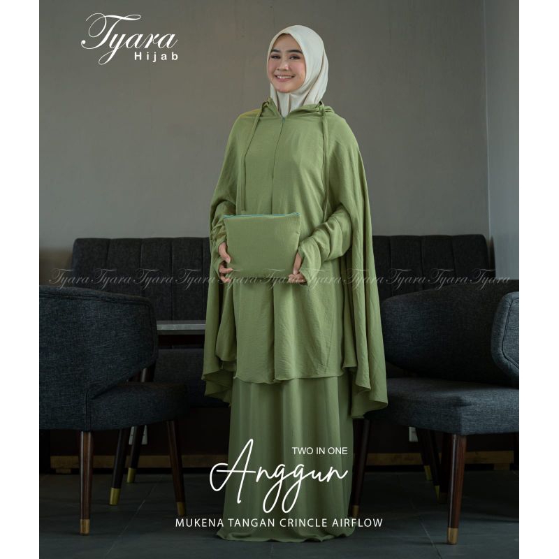 Mukena Mukenah Amplop Tangan Crinkle 2in1 Anggun By Tyara Hijab