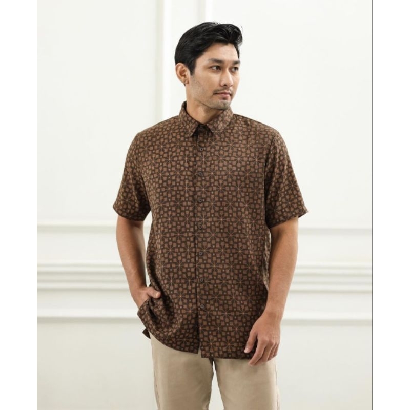 ELON SHIRT Brown Size L by Geulis id kasep id kemeja pria Keumala Series