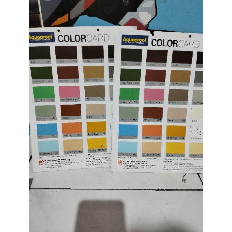 katalog aquaproof,katalog cat aquaproof,kartu warna aquaproof