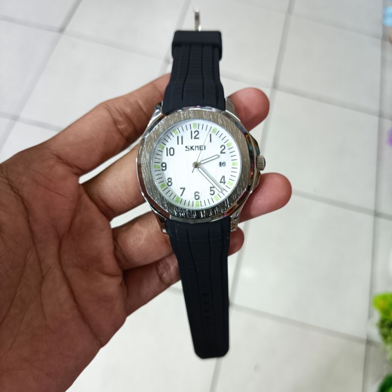 jam tangan cowok SKMEI analog rubber strap berfosfor