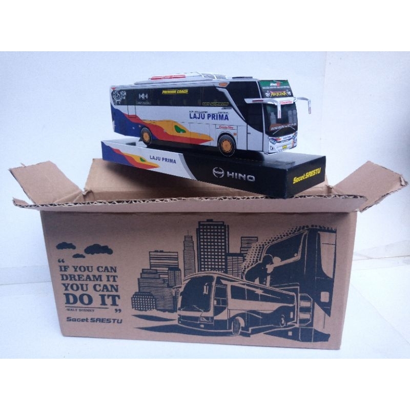 MINIATUR BIS BUS PAPERCRAFT LAJU PRIMA ATB PATAS JETBUS 3 SHD ADIPUTRO MINIATUR BUS LAJU PRIMA HIBA 