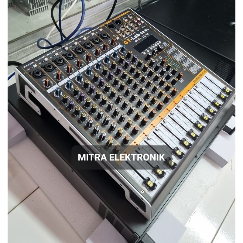 Mixer GT-lab 8BL + Hardcase Mixer RDW Gt-lab 8 channel With 199dsp, Compres, dual effek + hardcase K