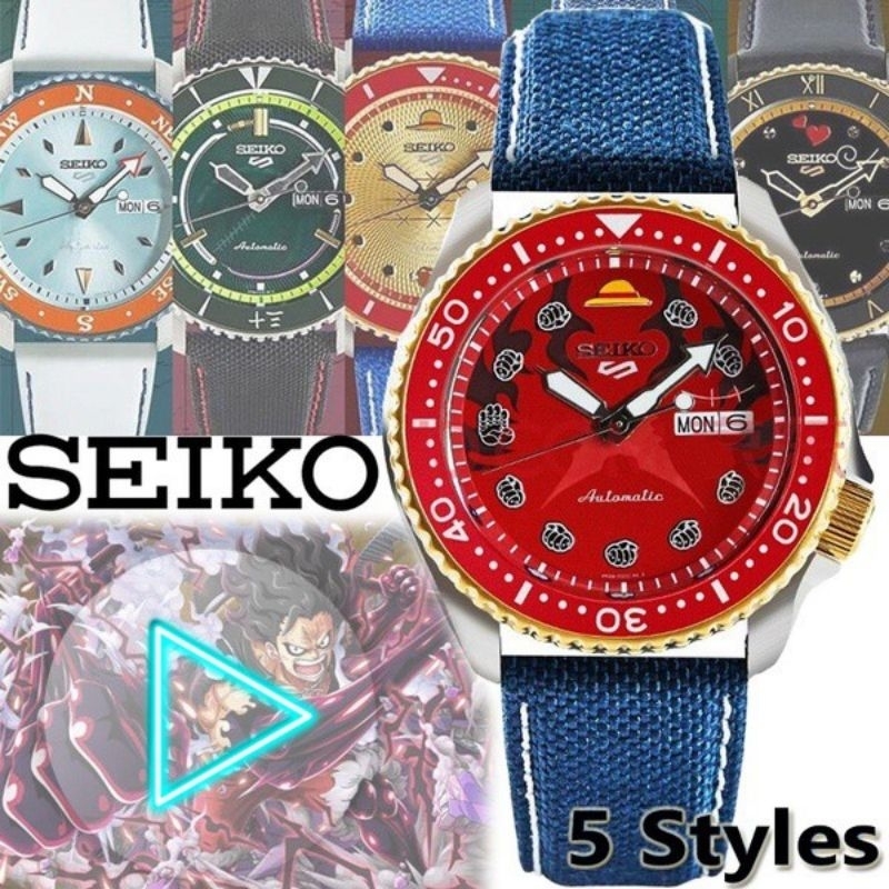 Jam tangan Otomatis SEIKO 5 Sports X One Piece Luffy Sanji Zoro Nami include box
