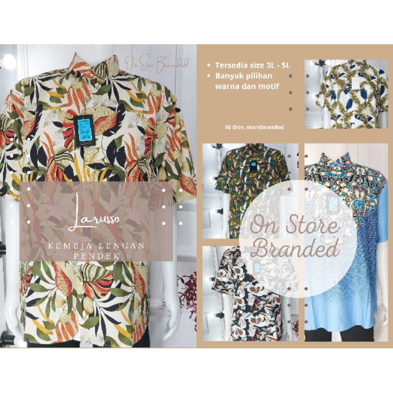 ATASAN PRIA KEMEJA MOTIF LENGAN PENDEK LARUSSO SIZE JUMBO