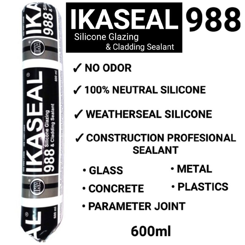 Lem Silikon Sosis IKASEAL 988 Sausage Silicone Sealant Neutral 600ml