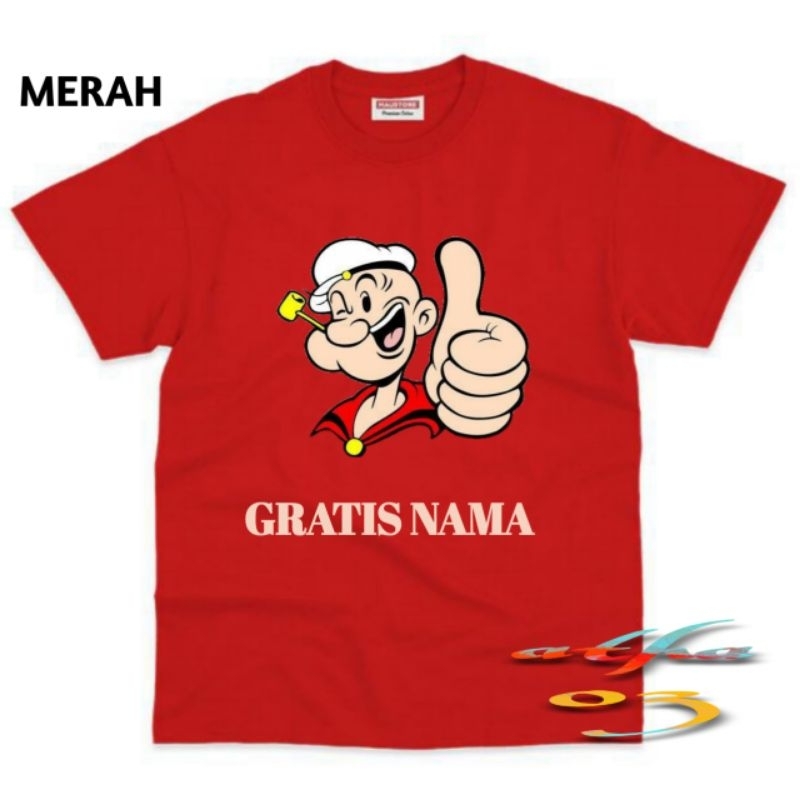 Baju anak Kaos anak laki laki motif karakter Popeye