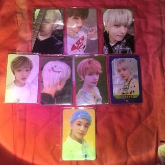 photocard/pc jisung kumon, jisung gitar, jisung hello, mark candy