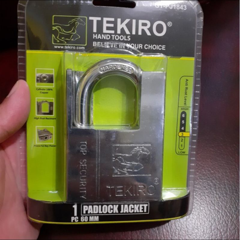 Tekiro gembok jacket putih 40mm / 50mm / 60mm / 70mm padlock jacket