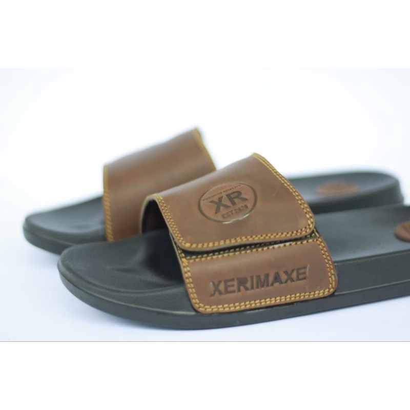 sandal pria slop sandal unisex kulit asli sendal cowok keren