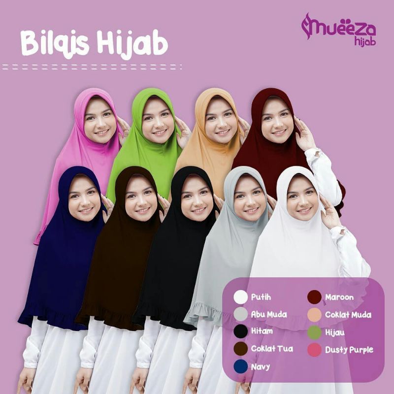 Mueeza Hijab - Bilqis Hijab // Hijab Bilqis // Bergo Instant // Bergo Jersey