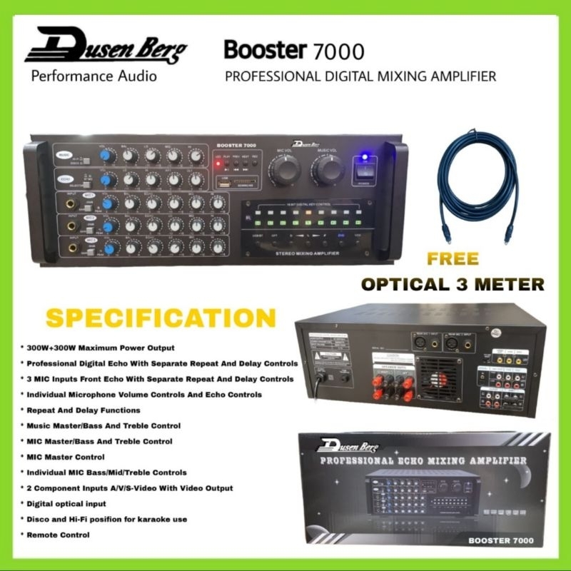 Amplifier DUSENBERG Booster 7000 , Ada Nada Naik Turun, Optical Input