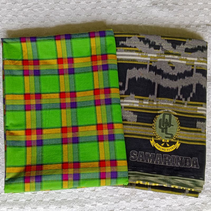 Sarung Pria Sutra Samarinda Bahan Tebal Jumbo Sarung Katun Kotak (PRELOVED)