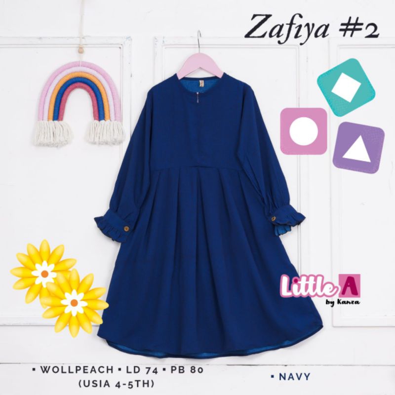 DheestyFashion Gamis Anak ZAFIYA #2 Little A by Kanza Bahan Wolfis
