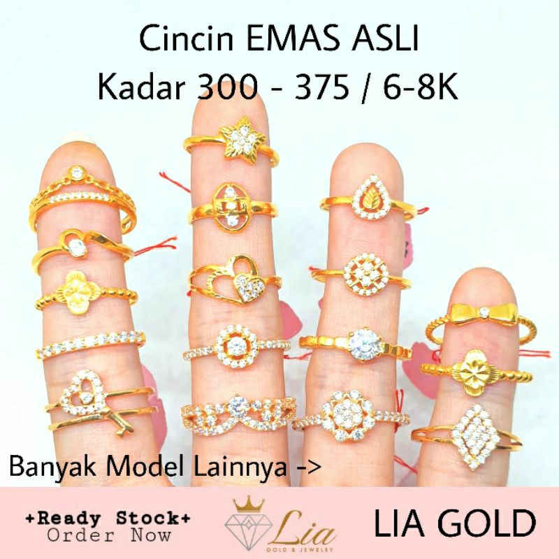 Cincin EMAS ASLI Kadar 300 - 375 ( TOKO MAS LIA GOLD BEKASI  ) Cincin  emas 375  cincin mas 300 cincin mas 375