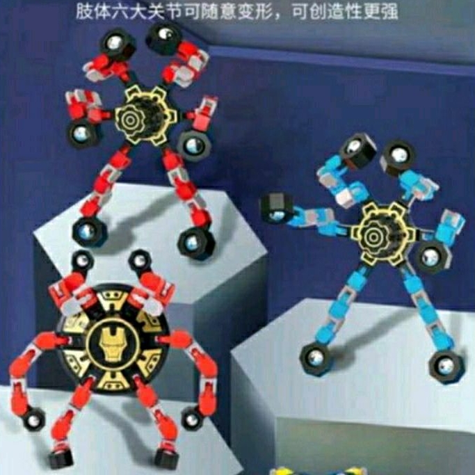 Mainan Spinner Roda Robot Putar Spinner Multifungsi Mainan Anak