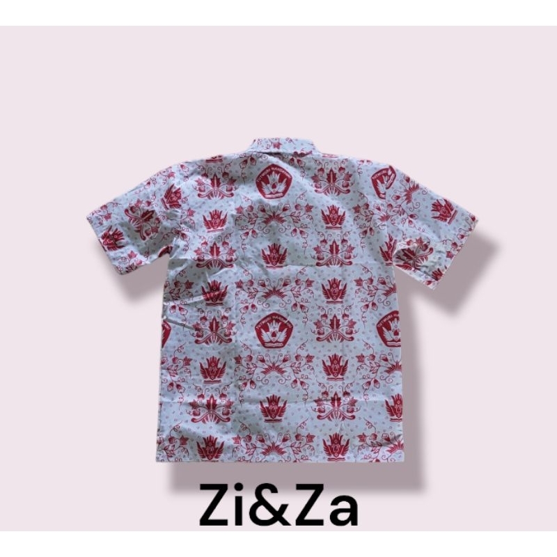 Batik Merah Sekolah Dasar Lengan Pendek
