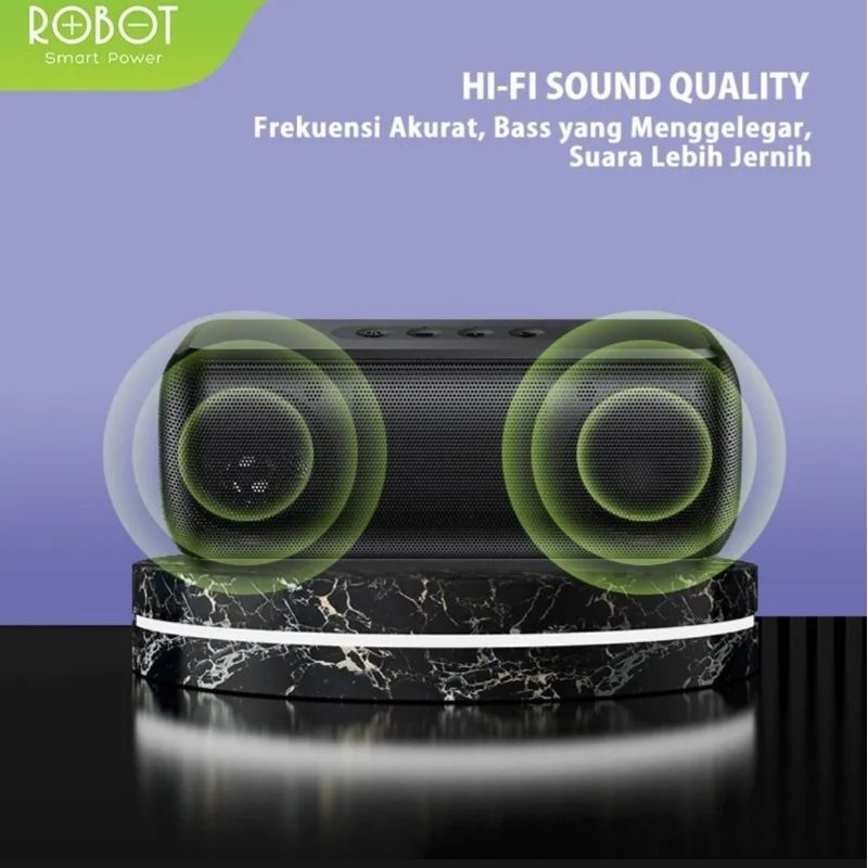 Speaker Buetooth Wireless  ROBOT RB220 . Speaker Bluetooth 5.0 super Bass Original