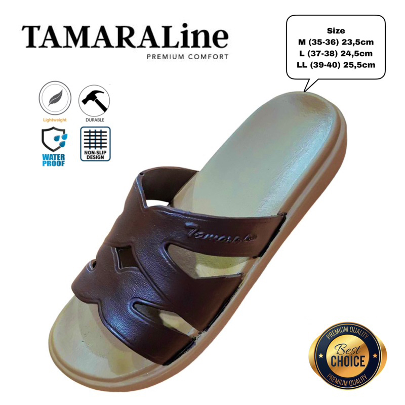 Sandal Selop Slide Slip on Karet Wanita Dewasa / Remaja - TAMARALINE 229 / Bahan Premium Lentur Empuk Ringan Kuat Anti Slip Anti Air / Model Sandal Casual Santai Rumah Hotel Outdoor Kamar Mandi Murah Original