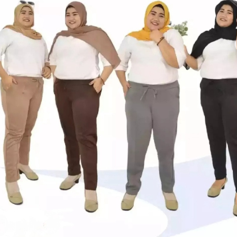 CELANA DOTY PANTS WANITA JUMBO Celana Panjang Wanita Jumbo Terbaru Pinggang Karet Elastis Kekinian