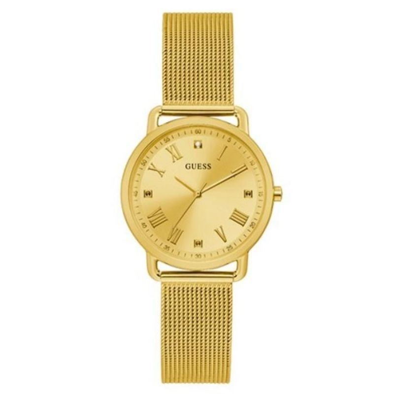 GUESS GW0031L2 Original Avery Jam Tangan Wanita Analog Gold Mesh