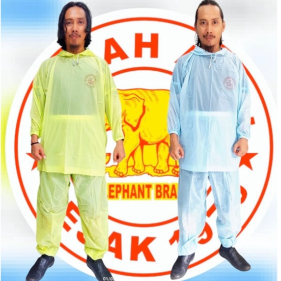 Elephant Brand Jas Hujan Midi Setelan Poncho Lengan + Celana Dewasa