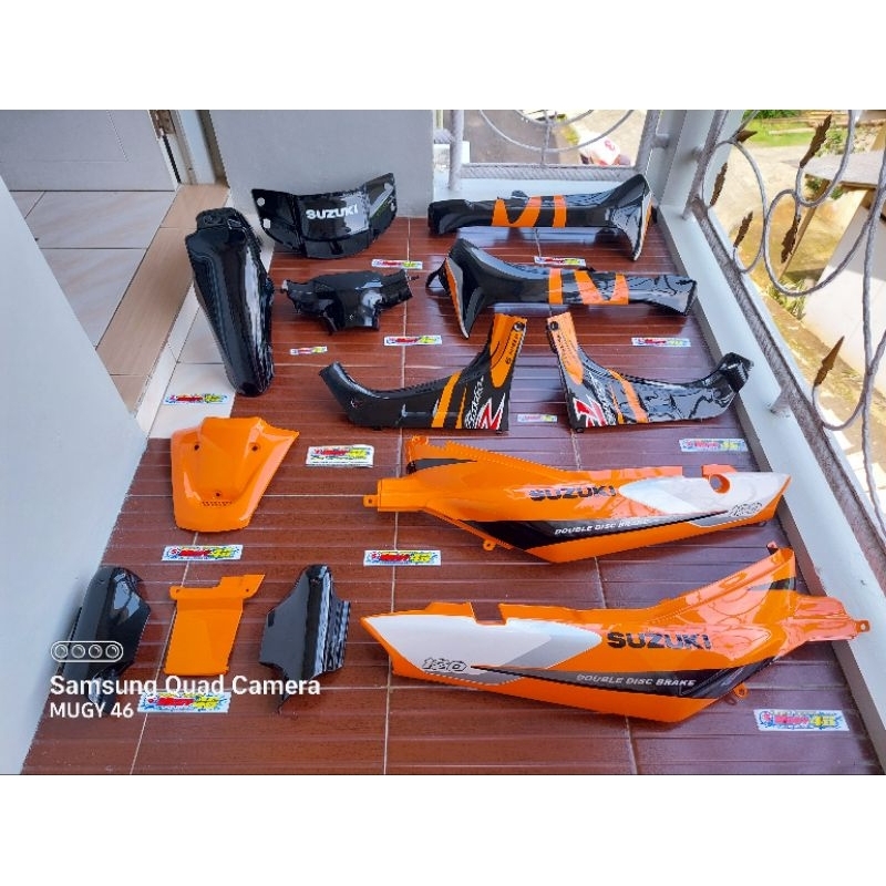 Bodyset satria lumba hitam orange