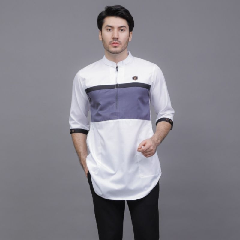 Baju Koko Kurta Pria Model Aplikasi Zipper Original Trimuji