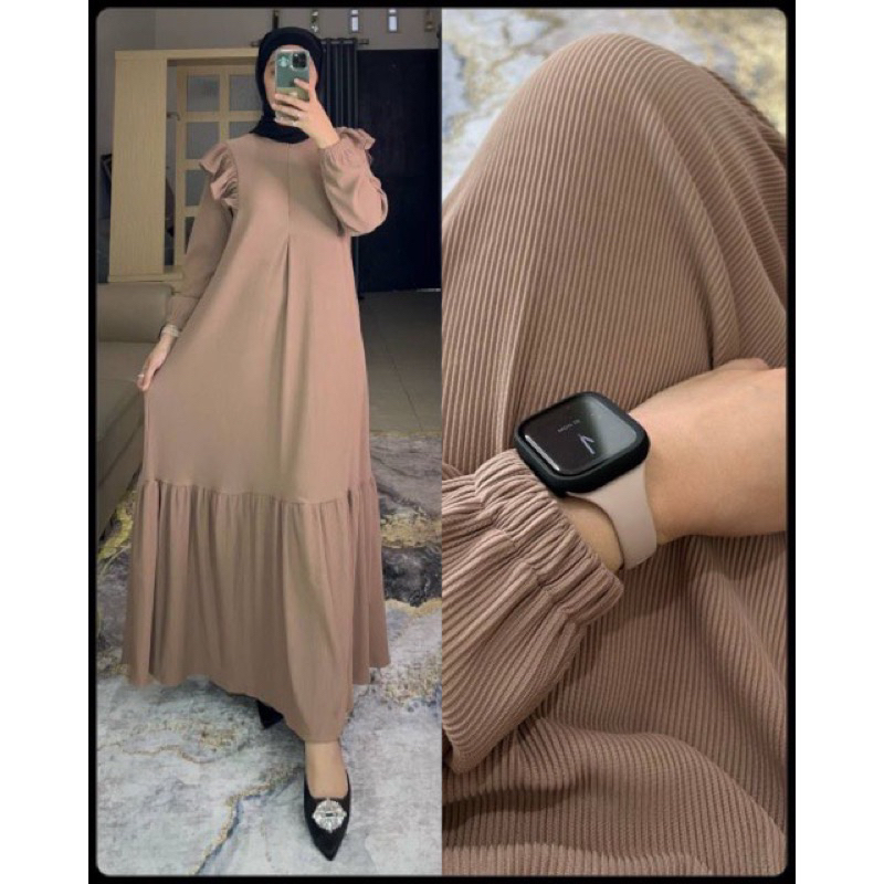 ILMYRA/ILMIRA DRESS GAMIS MAXY WANITA RIB KNIT IMPORT PREMIUM HIGH QUALITY JUMBO KEKINIAN MEWAH TERBARU By MISHA LABEL