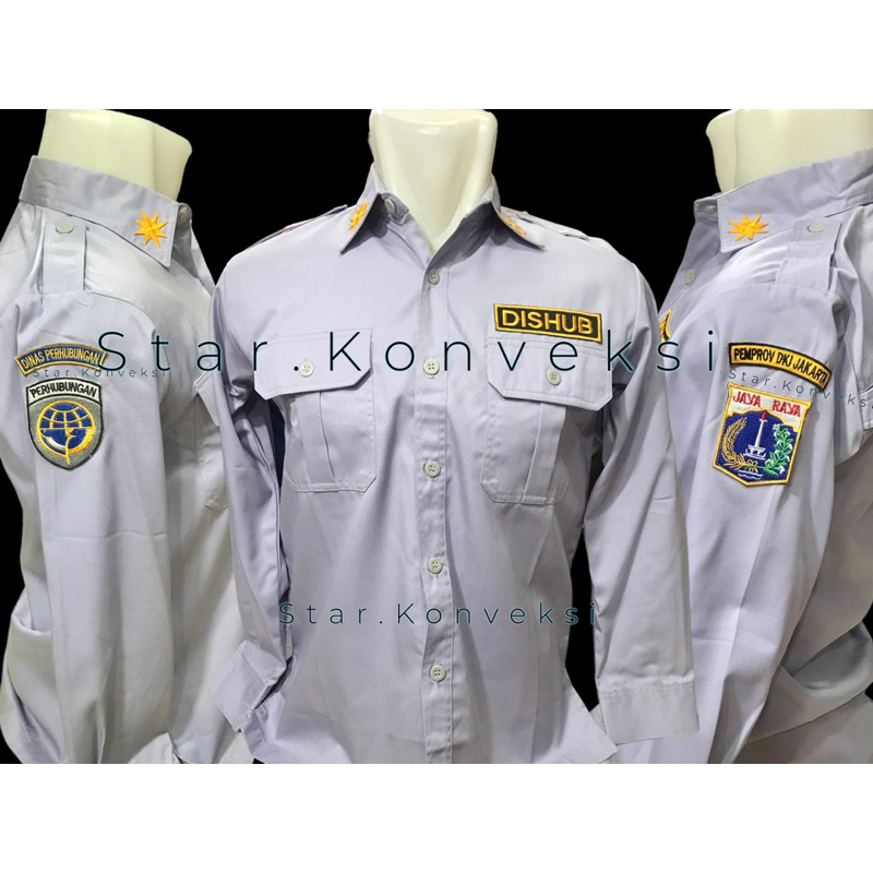 Seragam Kemeja PDH PDL BAJU DISHUB KEMENHUB Baju Dinas Perhubungan KEMENTERIAN PERHUBUNGAN Warna Abu