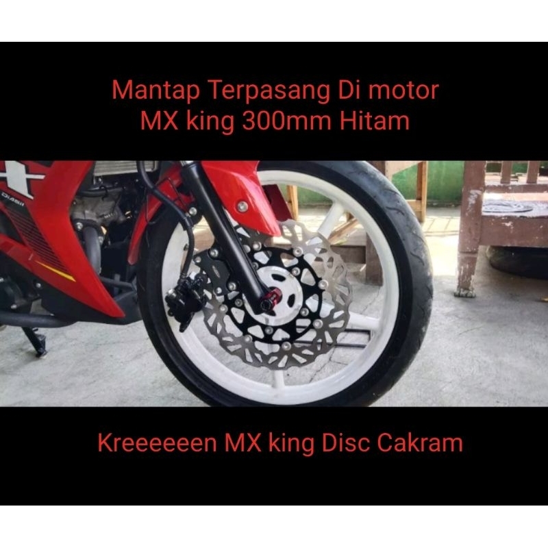 Piringan Disc Cakram Depan Variasi Lebar Ukuran 300mm Pluse Breket MOS Hitam PNP Motor ( MX KING )