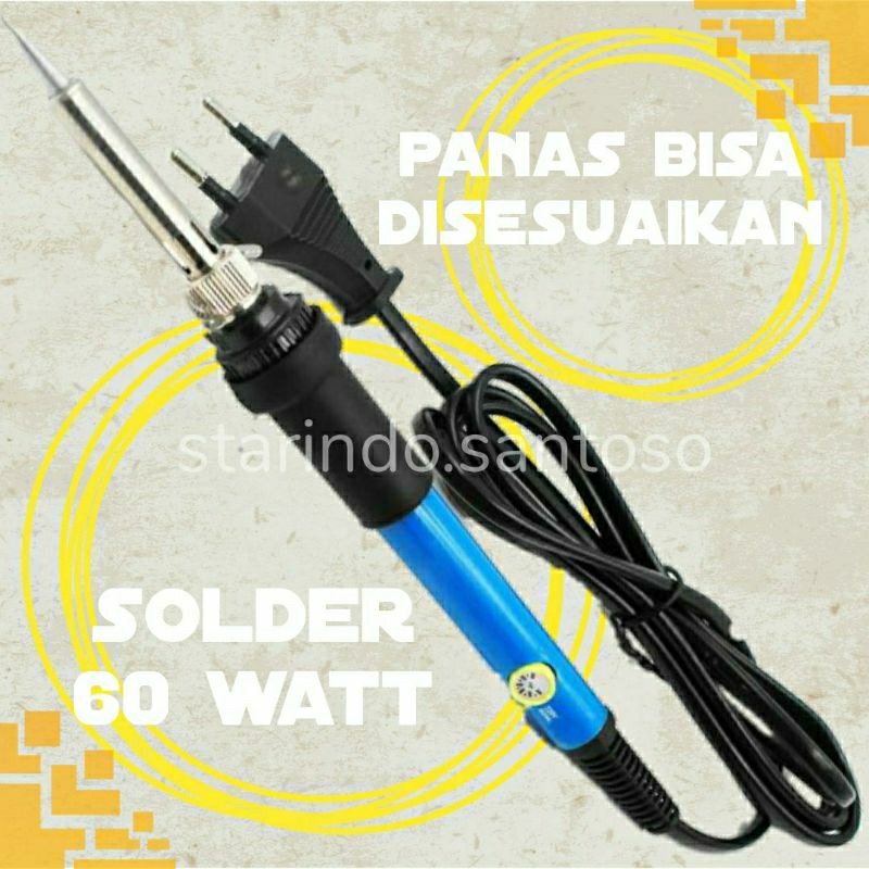 Solder 60w adjustable heat dengan pengatur suhu panas