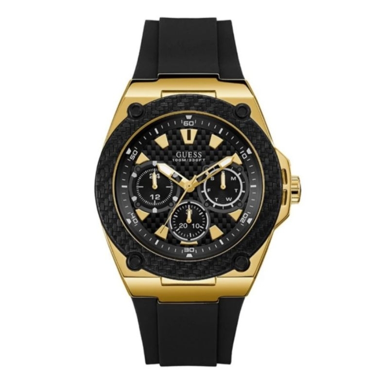 GUESS W1049G5 - Jam Tangan Pria - Original - Gold Rubber Black