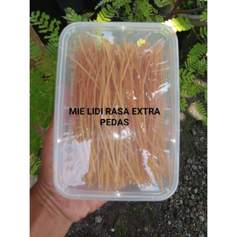 

Viral..mie lidi rasa extra pedas kemasan box 500ml 100gram