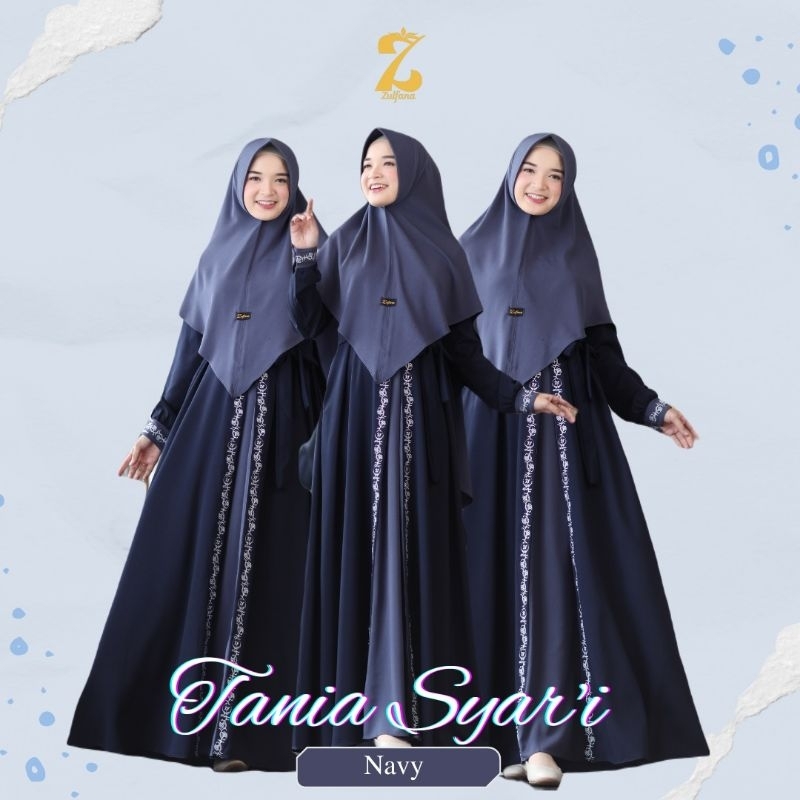 Gamis Dewasa Wanita (DRESS ONLY) - Tania Syar'i Navy | By Zulfana