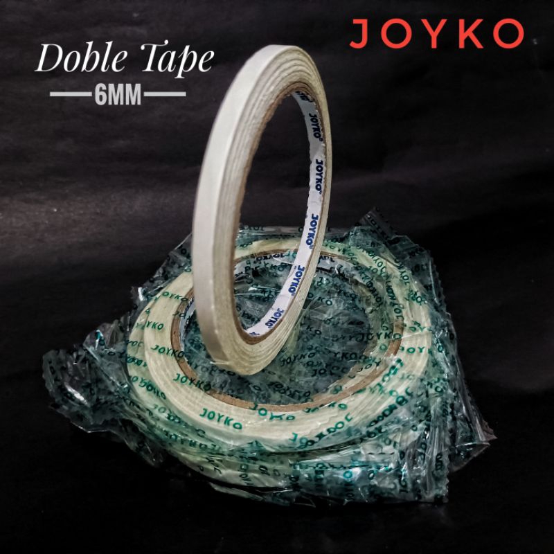 

Double Tape Joyko 6mm×15yard(1/4 inch)/Perekat Dua Sisi