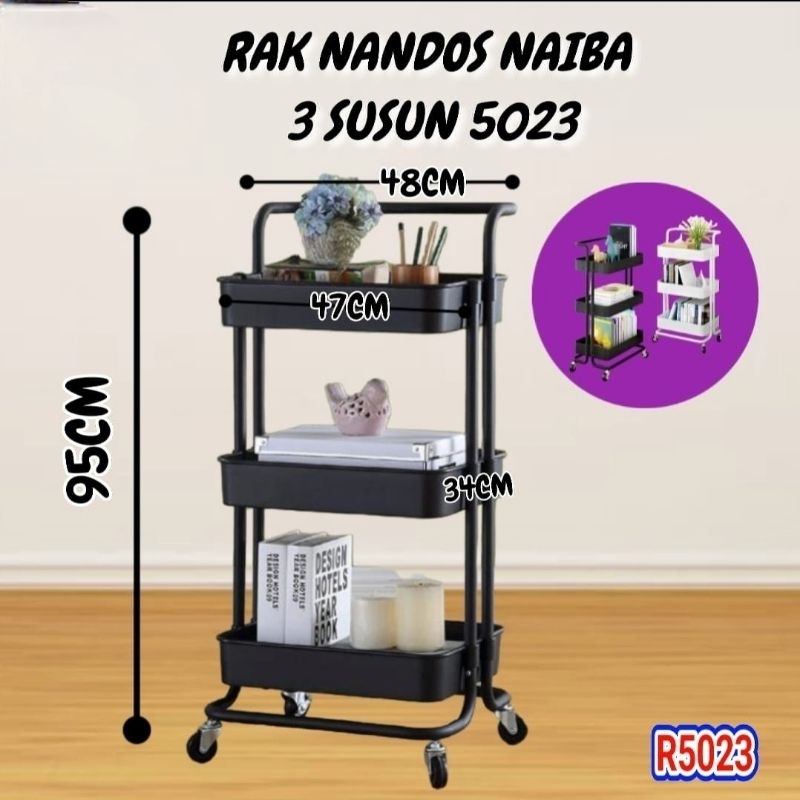 RAK NANDOS NAIBA 3 SUSUN 5023 RAK KAMAR MANDI RAK BUKU RAK DAPUR RAK PENYIMPANAN