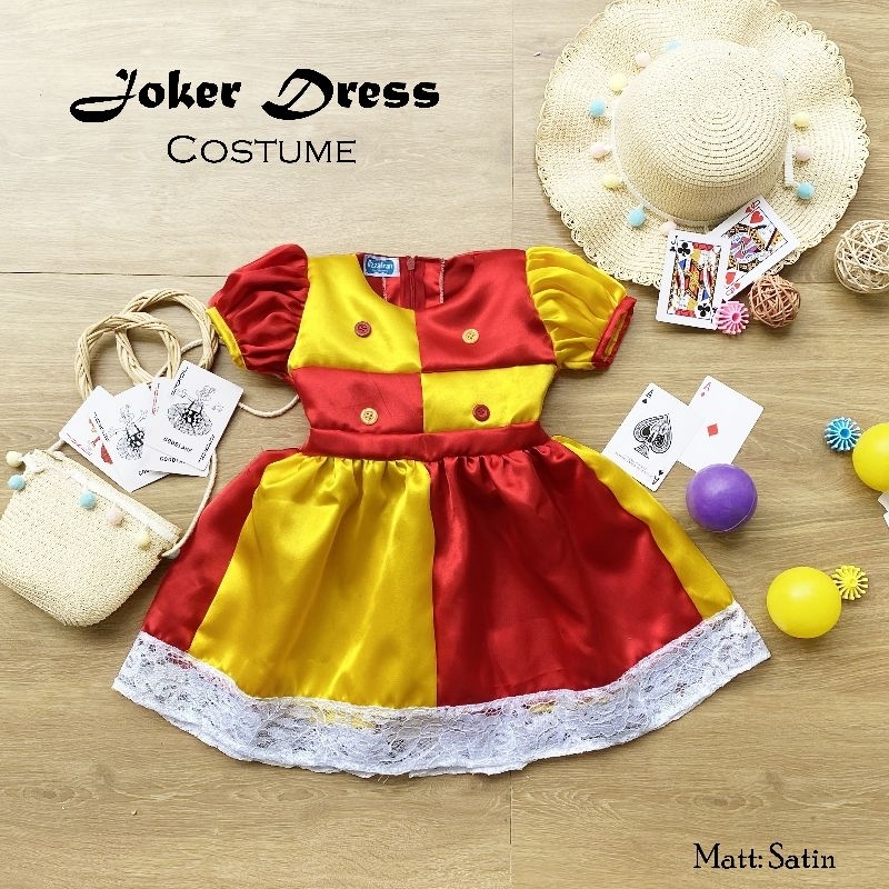 kostum joker anak dan dewasa /kostum joker anak perempuan/kostum hallowen/dress joker/dress hallowen