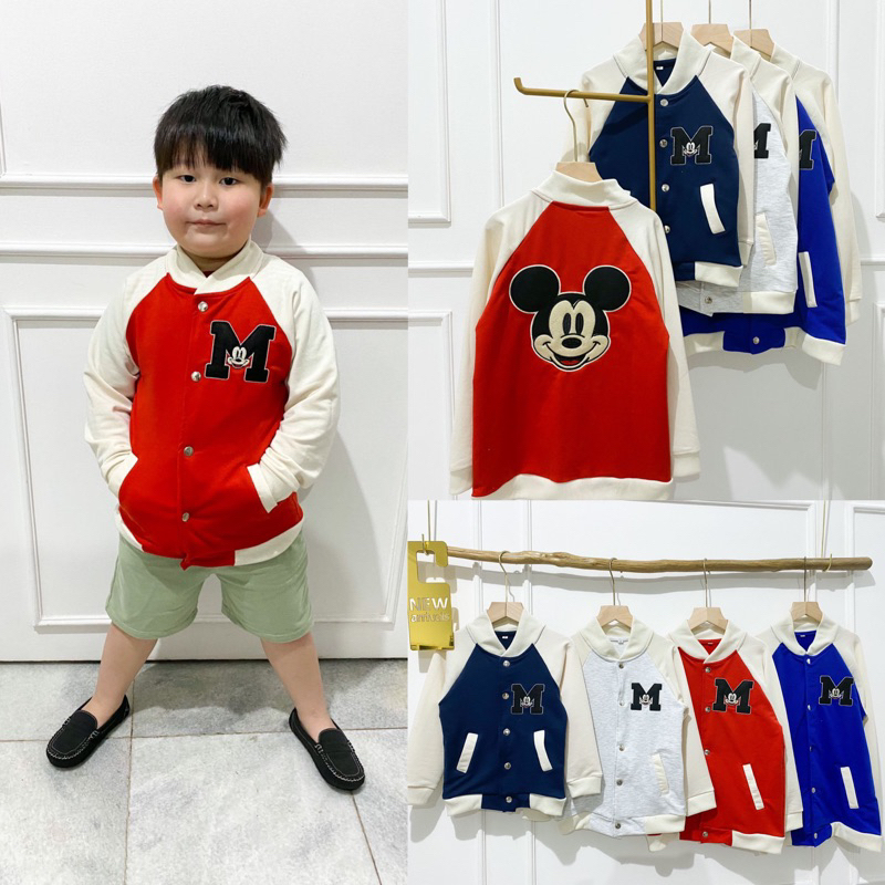 JACKET BASEBALL MICKEY VARSITY ANAK
