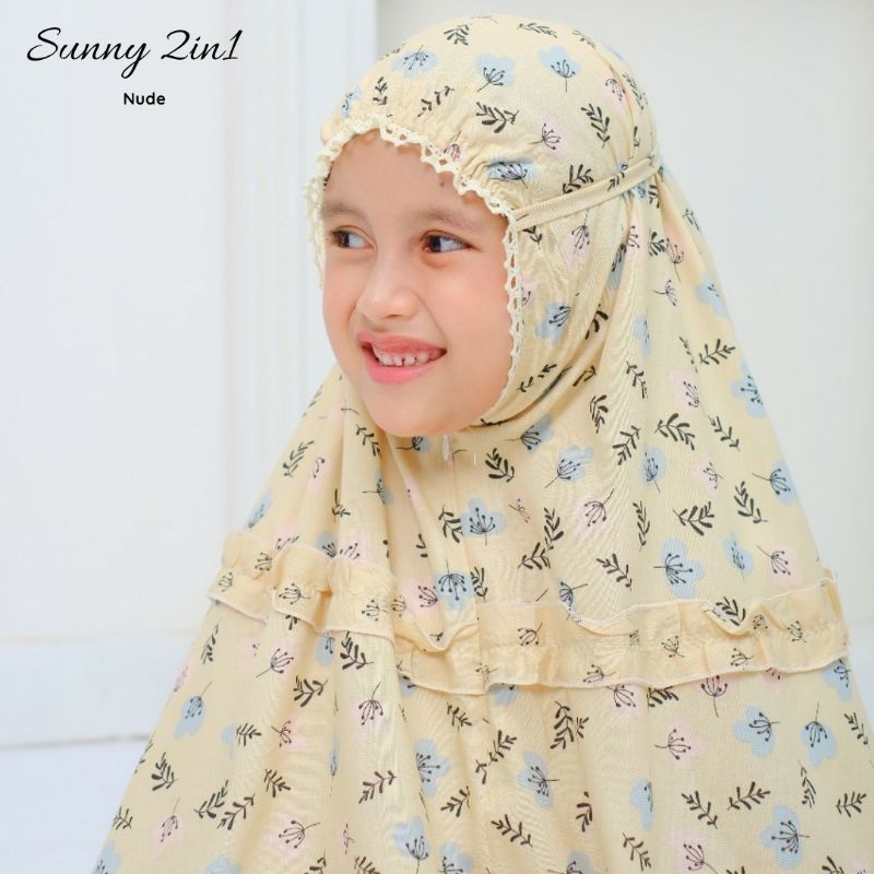 Mukena Anak Resleting Dagu Sunny 2in1