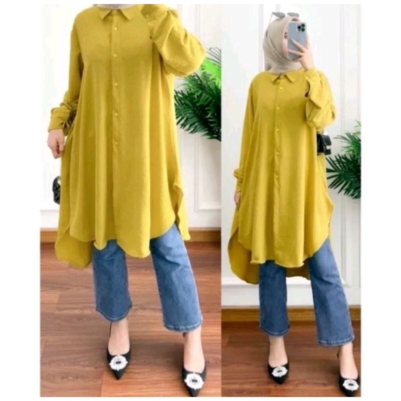 SHE SYIFA TUNIK MOTIF FLORAL TUNIC ATASAN BAJU WANITA FASHION MUSLIM
