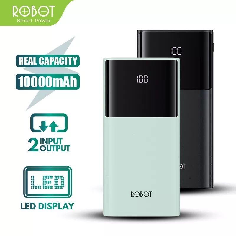 Powerbank Robot RT190S 10000mAh LED Dual Output USB-A Original