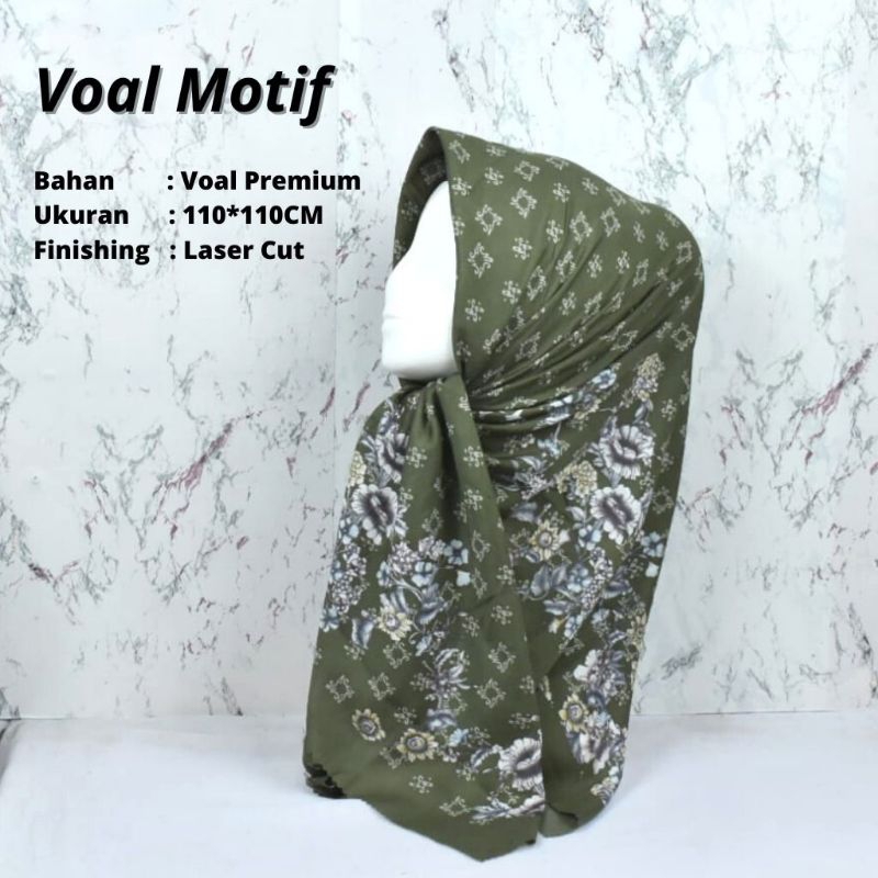 Jilbab Segi Empat Motif Terbaru/Hijab Voal Segi Empat Motif/Kerudung Voal Motif Ori Varisha