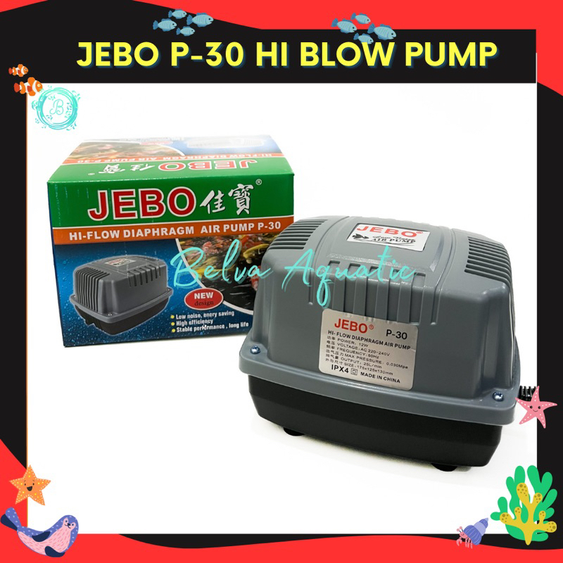 Jebo P-30 P30 Pompa Udara Oksigen Ikan Aerator Air Pump Blower Aquarium Kolam